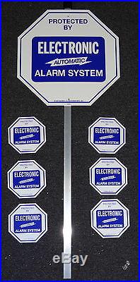 SECURITY SYSTEM ALARM YARD LAWN SIGN & STAKE with 6 DOOR WINDOW STICKERS ADT NEW