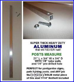 SECURITY YARD SIGN METAL STAKE POST POLE 21x3/4x3/4 ALUMINUM FITS ADT+BRINKS