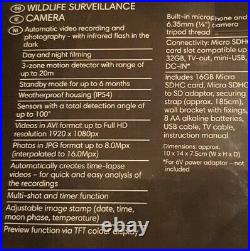 Survailance Camera Wildlife Full HD Home Security Audio Video Photo