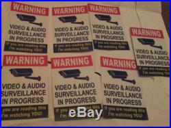 VIDEO SURVEILLANCE Security Decal Warning Sticker (if you are.) set of 7