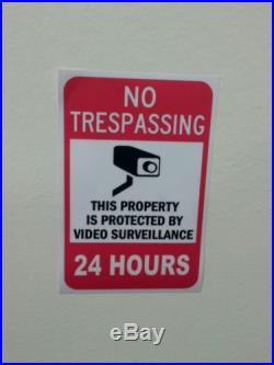 VIDEO SURVEILLANCE Security Decal Warning Sticker (no trespassing)set of 10 pcs