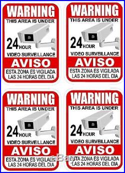 Video-Surveillance- 4 Security Stickers/Decal FAST SHIPPING