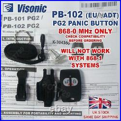 EU / ADT Visonic PowerG PG2 PB-102 Emergency 2 Button Panic Button 868-0 MHz 