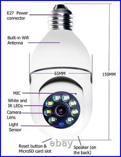 WiFi CAMERA 1080P Bulb 4X Zoom Camera E27 Home 5GWiFi