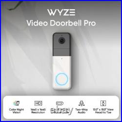 Wyze Wireless Video Doorbell Pro Chime Included 1440 HD Video 11 Aspect Wyze Wireless Video Doorbell Pro Chime Included 1440 HD Video 11 Aspect