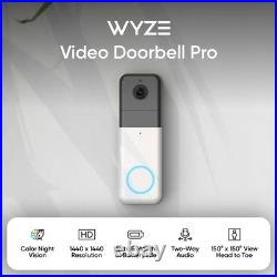 Wyze Wireless Video Doorbell Pro (Chime Included), 1440 HD Video, 11 Aspect Wyze Wireless Video Doorbell Pro (Chime Included), 1440 HD Video, 11 Aspect