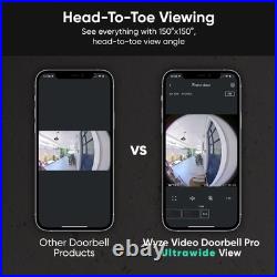 Wyze Wireless Video Doorbell Pro (Chime Included), 1440 HD Video, 11 Aspect Wyze Wireless Video Doorbell Pro (Chime Included), 1440 HD Video, 11 Aspect